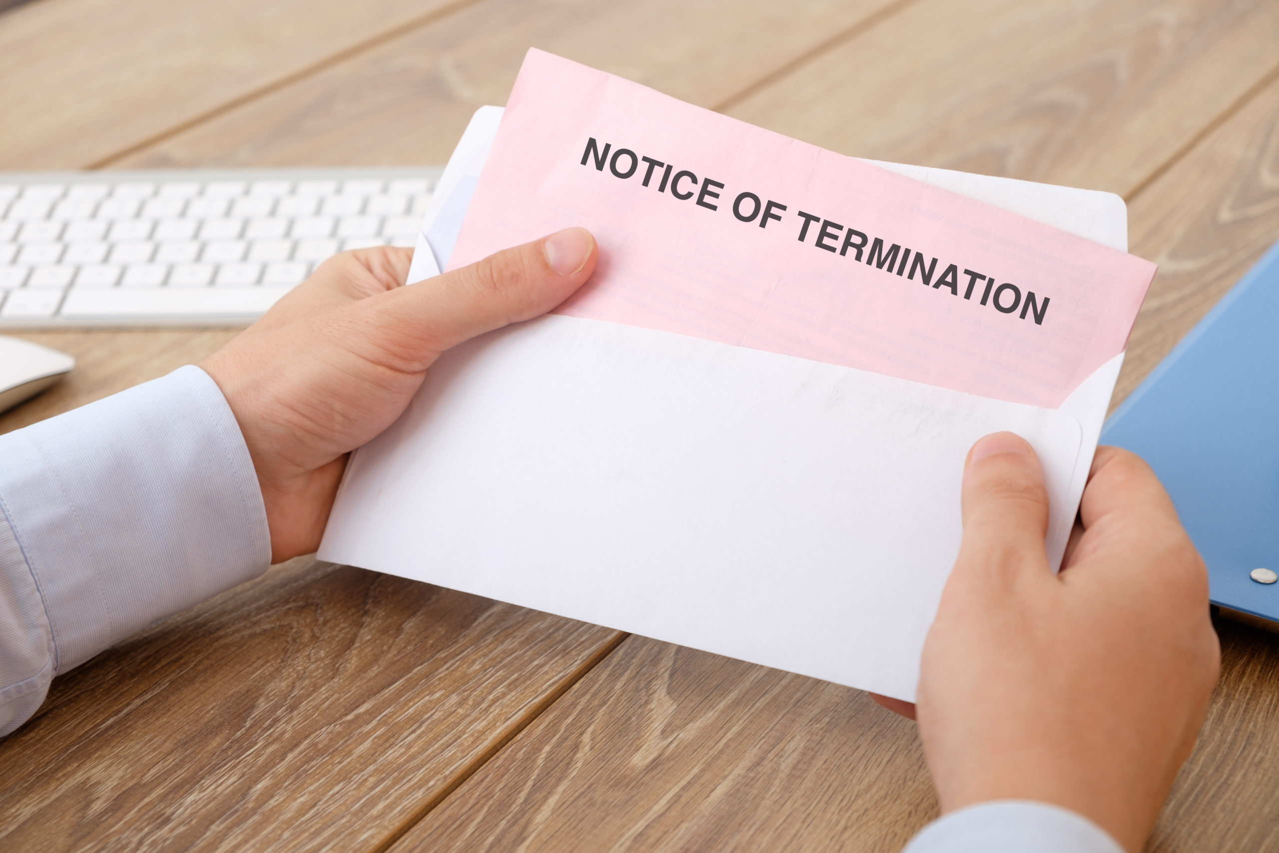 Termination notice after filing a workers' comp benefits claim in Florida.