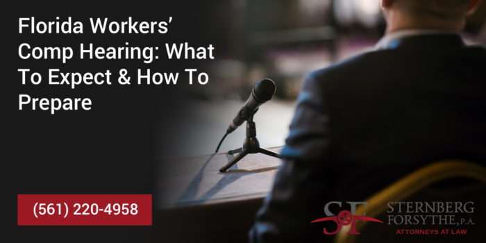 man testifying at a Florida workers comp hearing