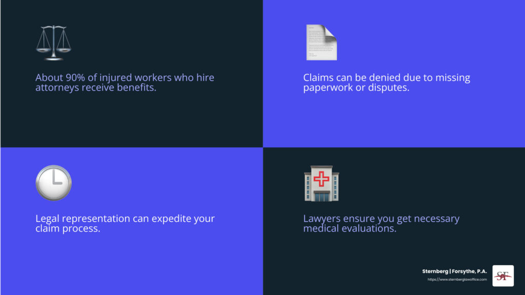 Workers' compensation benefits infographic - workers compensation lawyer Florida infographic checklist-notebook