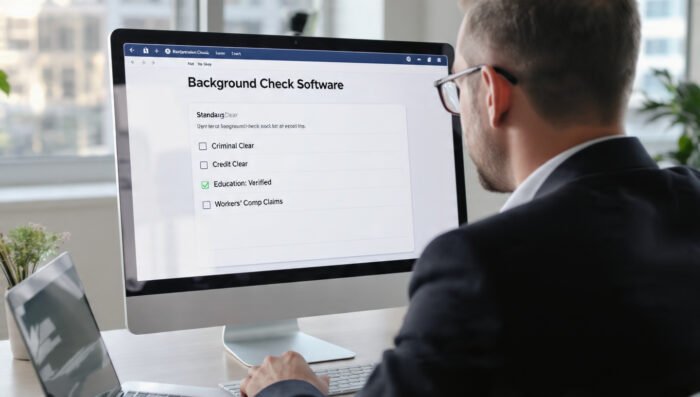 a hyper realistic over the shoulder shot of an hr