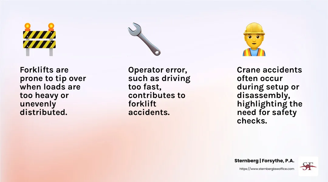 Section of crane falls on to bridge in Florida, killing one worker - construction equipment accidents infographic 3md5-8aeb780f5fac257c2864debf41250140factsmd5-8aeb780f5fac257c2864debf41250140emojimd5-8aeb780f5fac257c2864debf41250140light-gradient infographic- forklift and crane accidents and injuries in florida