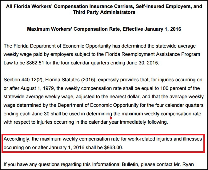 New Benefit Rates in Florida New Benefit Rates in Florida
